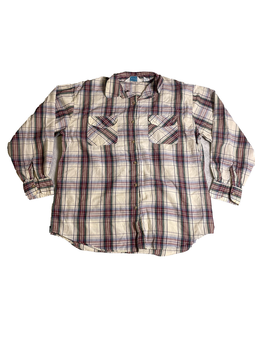 Vintage Sweet Briar Button Up Flannel Womens 12 Plaid Red Green Outdoor Grunge